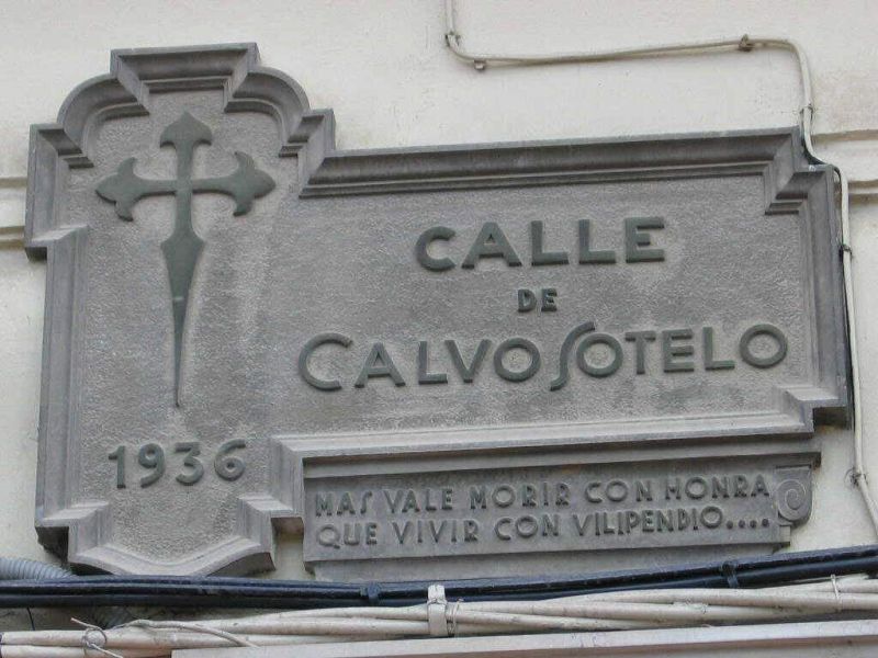 Placa de Calvo Sotelo. Foto: Fernando Díaz de Cerio