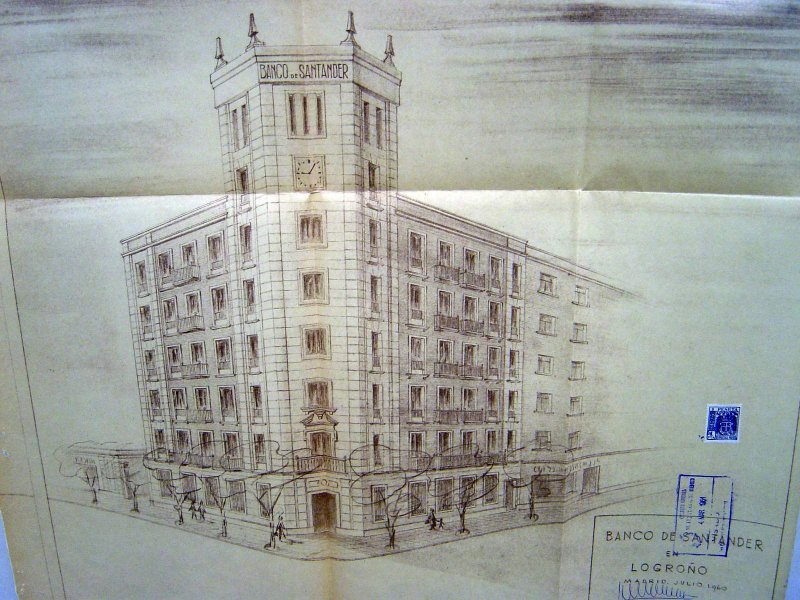 Proyecto: Julio de 1960 del Arquitecto José Marañón Richi, para el Banco Santander